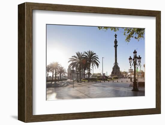 Columbus Monument (Monument a Colom), Placa del Portal de la Pau, Barcelona, Catalonia, Spain, Euro-Markus Lange-Framed Photographic Print