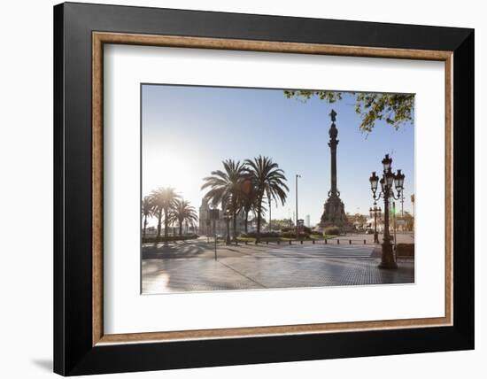 Columbus Monument (Monument a Colom), Placa del Portal de la Pau, Barcelona, Catalonia, Spain, Euro-Markus Lange-Framed Photographic Print