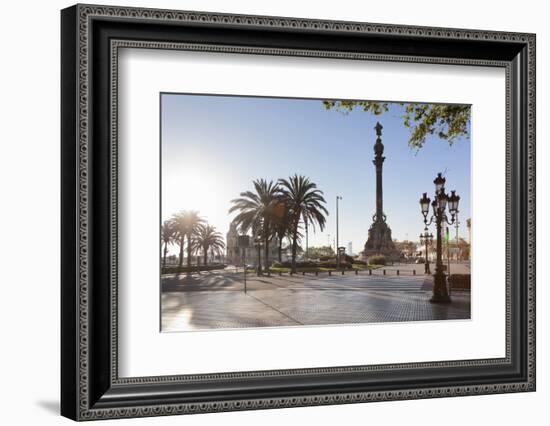 Columbus Monument (Monument a Colom), Placa del Portal de la Pau, Barcelona, Catalonia, Spain, Euro-Markus Lange-Framed Photographic Print