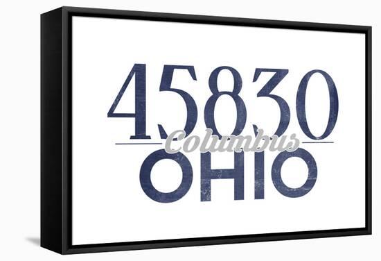 Columbus, Ohio - 45830 Zip Code (Blue)-Lantern Press-Framed Stretched Canvas