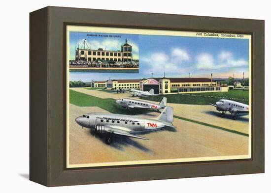 Columbus, Ohio - Landed Twa Planes at Port Columbus-Lantern Press-Framed Stretched Canvas