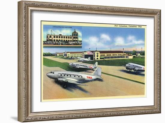 Columbus, Ohio - Landed Twa Planes at Port Columbus-Lantern Press-Framed Art Print