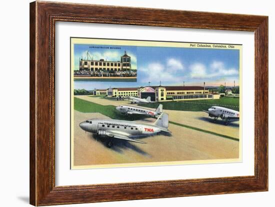 Columbus, Ohio - Landed Twa Planes at Port Columbus-Lantern Press-Framed Art Print