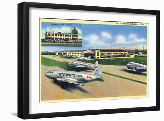 Columbus, Ohio - Landed Twa Planes at Port Columbus-Lantern Press-Framed Art Print