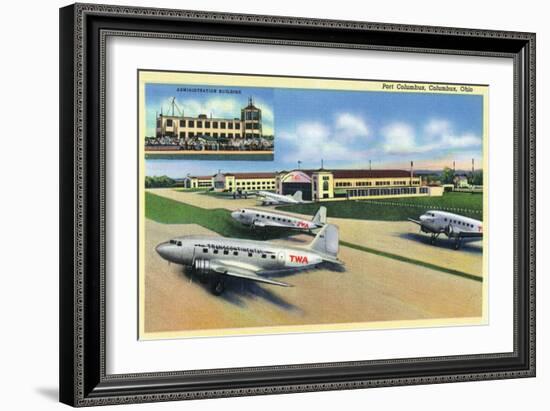 Columbus, Ohio - Landed Twa Planes at Port Columbus-Lantern Press-Framed Art Print