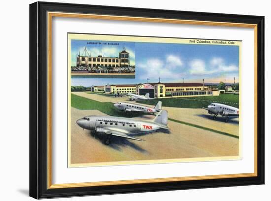 Columbus, Ohio - Landed Twa Planes at Port Columbus-Lantern Press-Framed Art Print