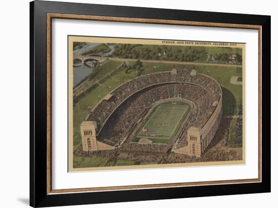 Columbus, Ohio - Ohio State University Stadium from Air-Lantern Press-Framed Art Print