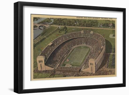 Columbus, Ohio - Ohio State University Stadium from Air-Lantern Press-Framed Art Print