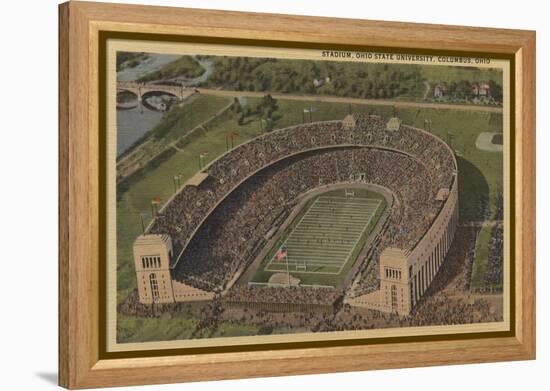 Columbus, Ohio - Ohio State University Stadium from Air-Lantern Press-Framed Stretched Canvas