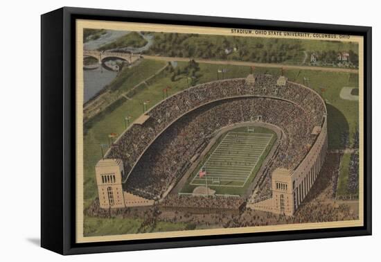 Columbus, Ohio - Ohio State University Stadium from Air-Lantern Press-Framed Stretched Canvas