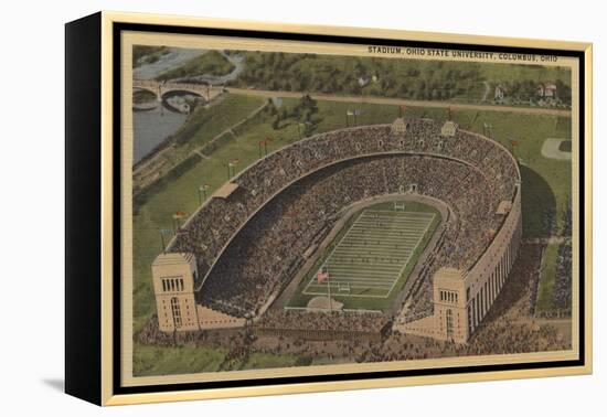 Columbus, Ohio - Ohio State University Stadium from Air-Lantern Press-Framed Stretched Canvas