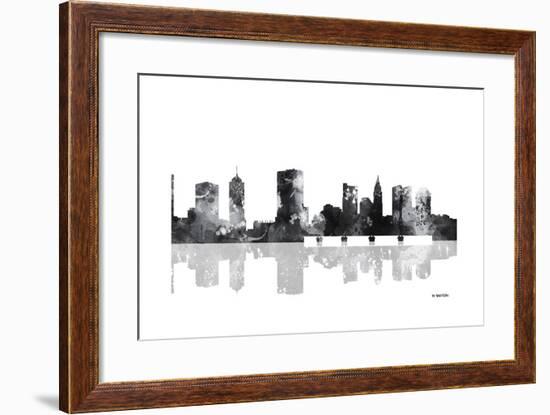 Columbus Ohio Skyline BG 1-Marlene Watson-Framed Giclee Print