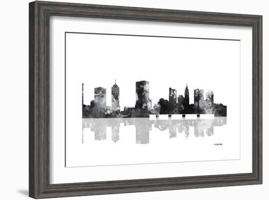 Columbus Ohio Skyline BG 1-Marlene Watson-Framed Giclee Print