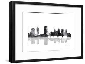 Columbus Ohio Skyline BG 1-Marlene Watson-Framed Giclee Print