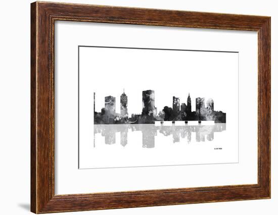 Columbus Ohio Skyline BG 1-Marlene Watson-Framed Giclee Print