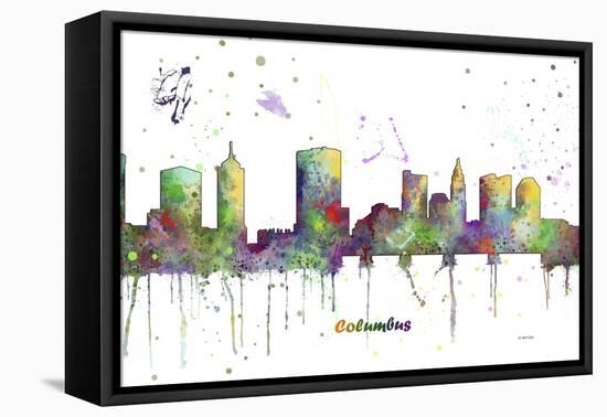 Columbus Ohio Skyline MCLR 1-Marlene Watson-Framed Premier Image Canvas