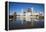 Columbus, Ohio Skyline Reflected in the Scioto River.  Columbus is the Capital of Ohio-pdb1-Framed Premier Image Canvas