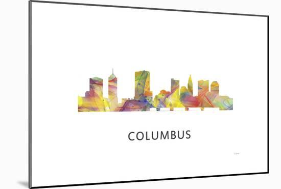 Columbus Ohio Skyline-Marlene Watson-Mounted Giclee Print