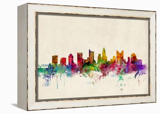 Columbus Ohio Skyline-Michael Tompsett-Framed Stretched Canvas