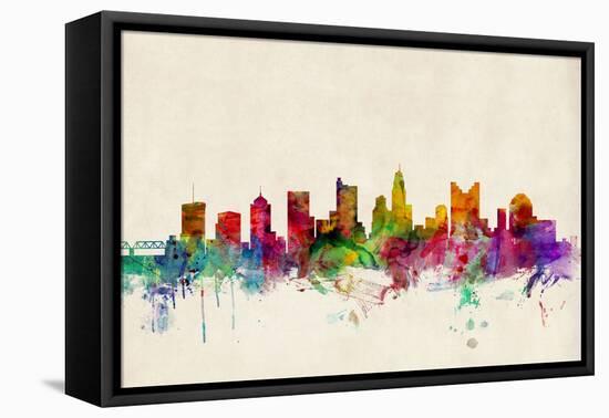 Columbus Ohio Skyline-Michael Tompsett-Framed Stretched Canvas