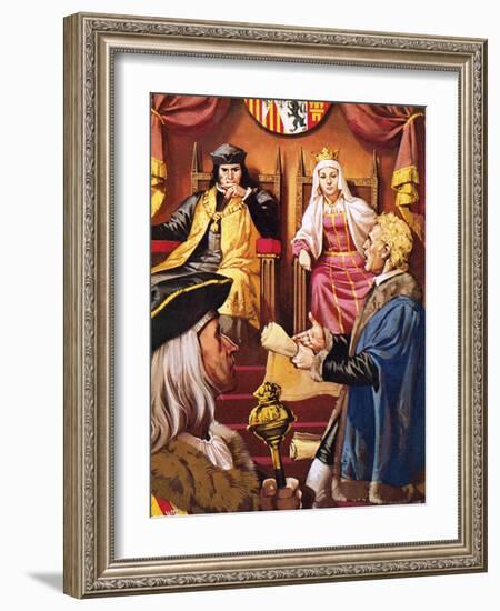 Columbus Presenting to Queen Isabella of Spain and Her Husband-Mcbride-Framed Giclee Print