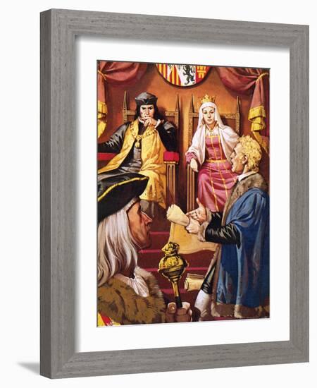 Columbus Presenting to Queen Isabella of Spain and Her Husband-Mcbride-Framed Giclee Print