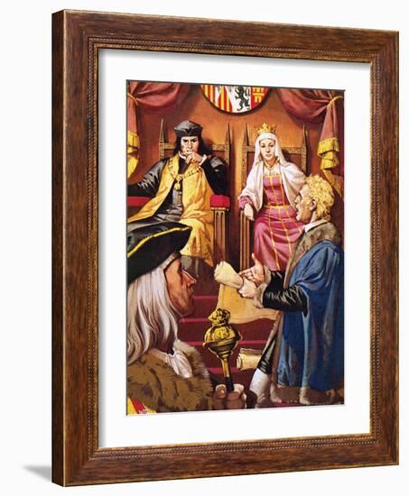 Columbus Presenting to Queen Isabella of Spain and Her Husband-Mcbride-Framed Giclee Print