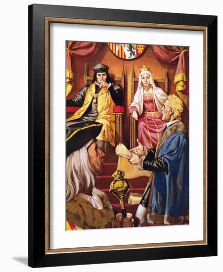 Columbus Presenting to Queen Isabella of Spain and Her Husband-Mcbride-Framed Giclee Print