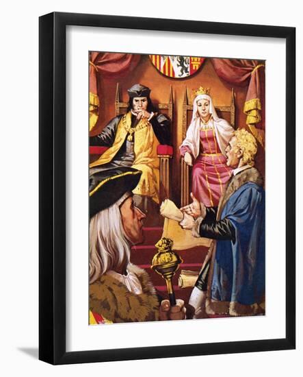 Columbus Presenting to Queen Isabella of Spain and Her Husband-Mcbride-Framed Giclee Print