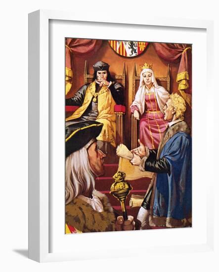 Columbus Presenting to Queen Isabella of Spain and Her Husband-Mcbride-Framed Giclee Print