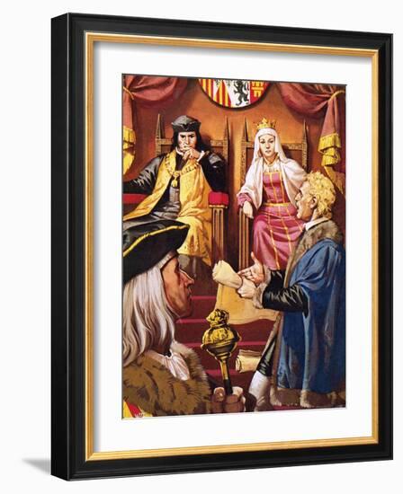 Columbus Presenting to Queen Isabella of Spain and Her Husband-Mcbride-Framed Giclee Print