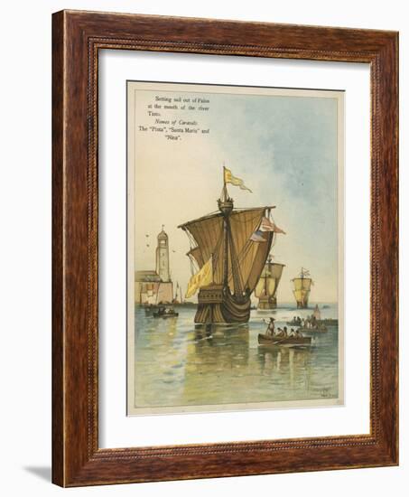 Columbus Setting Sail for the New World-Andrew Melrose-Framed Giclee Print