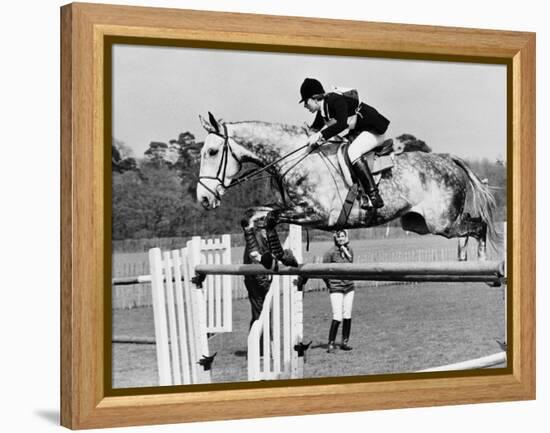 Columbus the Horse of Princess Anne Clearing Obstacale in Jumping Section of Windsor Horse Trials-null-Framed Premier Image Canvas