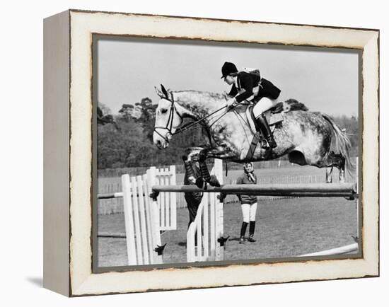 Columbus the Horse of Princess Anne Clearing Obstacale in Jumping Section of Windsor Horse Trials-null-Framed Premier Image Canvas