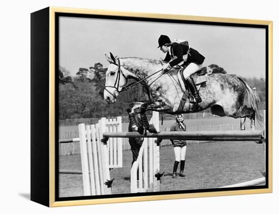 Columbus the Horse of Princess Anne Clearing Obstacale in Jumping Section of Windsor Horse Trials-null-Framed Premier Image Canvas