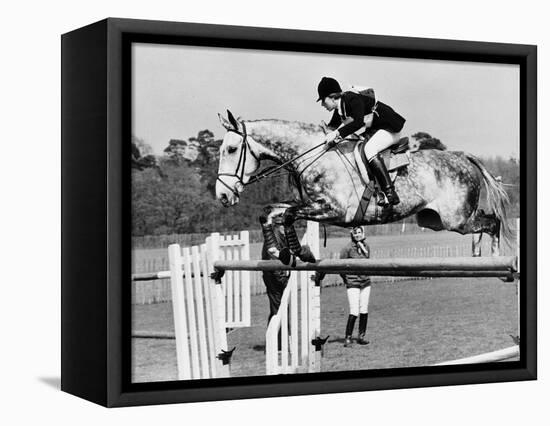 Columbus the Horse of Princess Anne Clearing Obstacale in Jumping Section of Windsor Horse Trials-null-Framed Premier Image Canvas