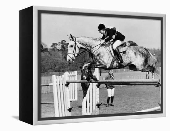 Columbus the Horse of Princess Anne Clearing Obstacale in Jumping Section of Windsor Horse Trials-null-Framed Premier Image Canvas