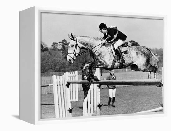 Columbus the Horse of Princess Anne Clearing Obstacale in Jumping Section of Windsor Horse Trials-null-Framed Premier Image Canvas