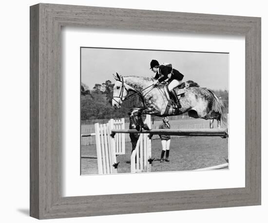 Columbus the Horse of Princess Anne Clearing Obstacale in Jumping Section of Windsor Horse Trials-null-Framed Photographic Print