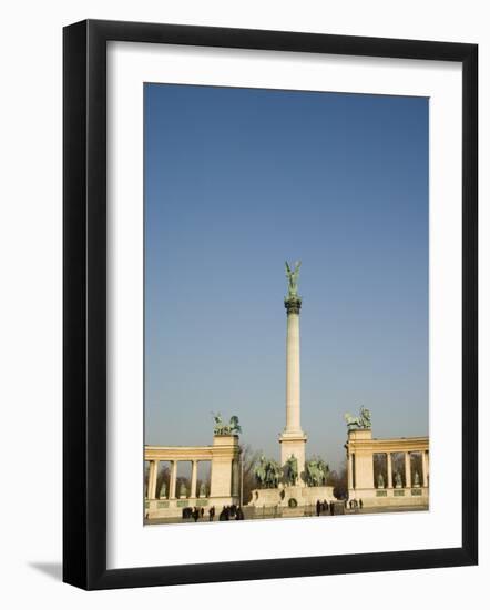 Column and Colonnade, Heroes Square, Budapest, Hungary, Europe-Christian Kober-Framed Photographic Print