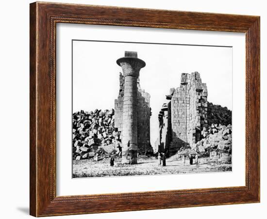 Column and Ruins, Nubia, Egypt, 1887-Henri Bechard-Framed Giclee Print