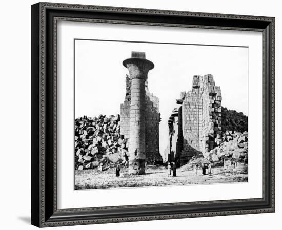 Column and Ruins, Nubia, Egypt, 1887-Henri Bechard-Framed Giclee Print
