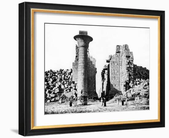 Column and Ruins, Nubia, Egypt, 1887-Henri Bechard-Framed Giclee Print