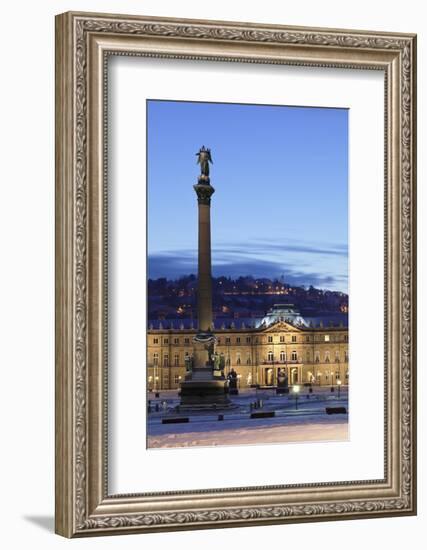 Column at Schlossplatz Square and Neues Schloss Castle-Markus Lange-Framed Photographic Print