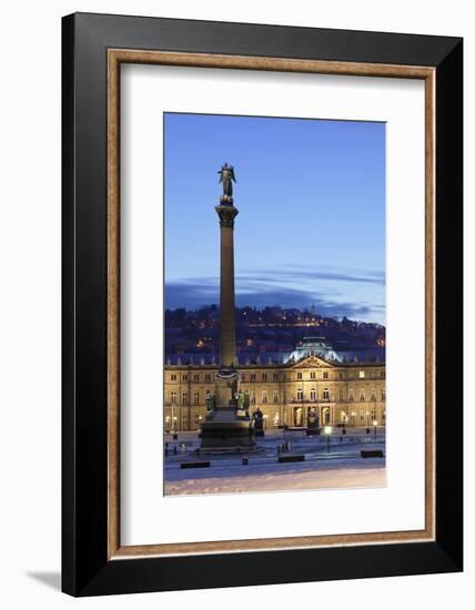 Column at Schlossplatz Square and Neues Schloss Castle-Markus Lange-Framed Photographic Print
