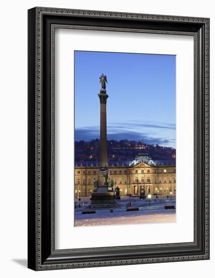 Column at Schlossplatz Square and Neues Schloss Castle-Markus Lange-Framed Photographic Print