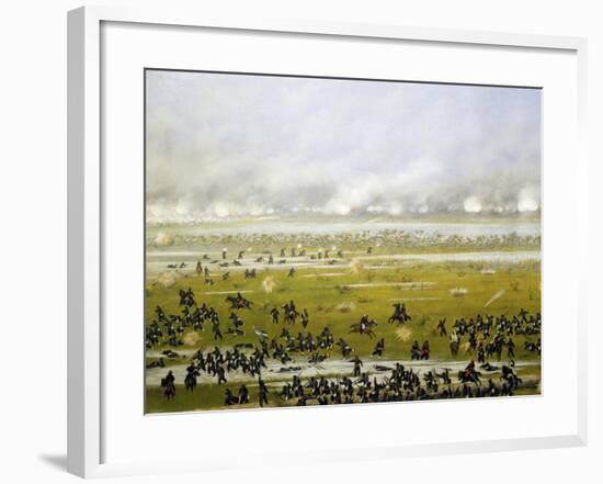 Column of Argentine Forces Led by General Emilio Mitre, Launching Attack in Curupayty-Candido Lopez-Framed Giclee Print