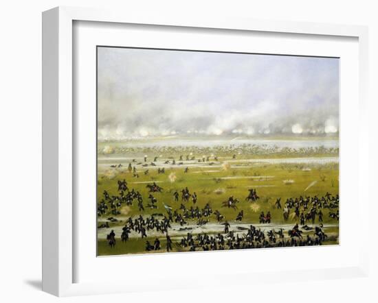 Column of Argentine Forces Led by General Emilio Mitre, Launching Attack in Curupayty-Candido Lopez-Framed Giclee Print