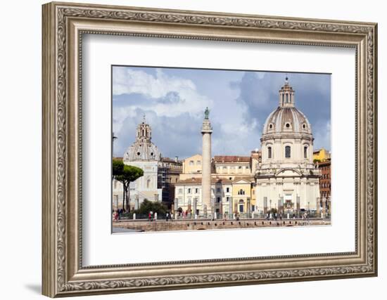 Column of Trajan, St. Maria di Loreto and SS. Nome di Maria, Rome, Latium, Italy-Nico Tondini-Framed Photographic Print