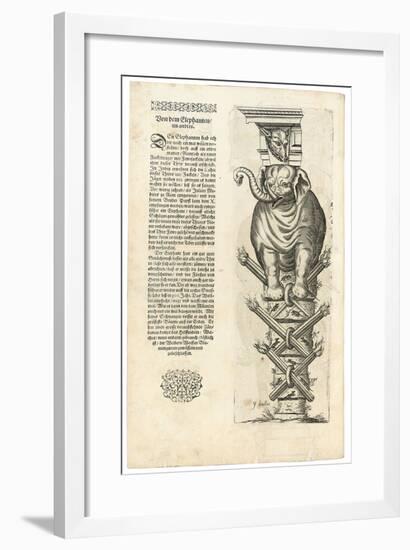 Column with Figure of an Elephant, 1604-Joseph Boillot-Framed Giclee Print